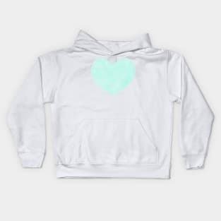 Watercolor Hearts - Mint Green Palette Kids Hoodie